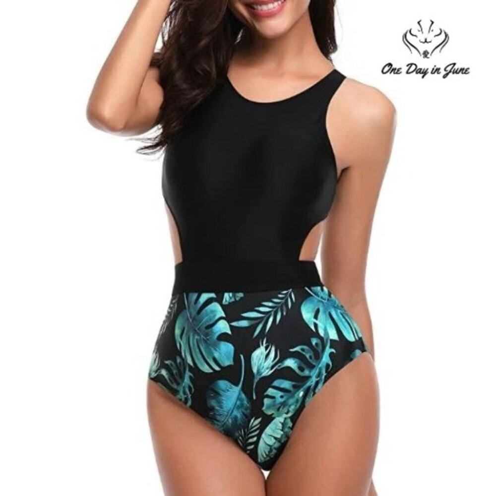Tempt Me Cutout High Neck One Piece Swimsuit Size L
